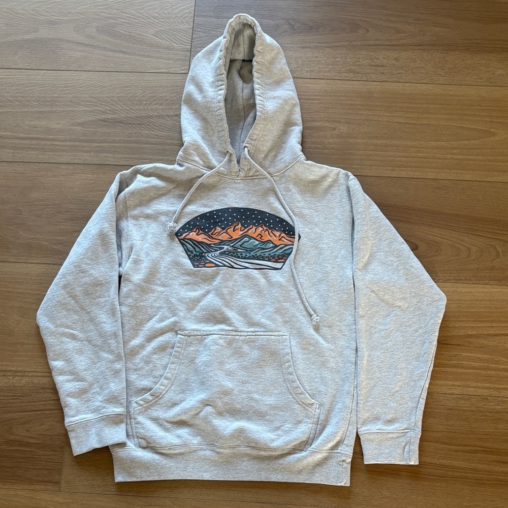 Mountain Graphic Gray Hoodie for Men